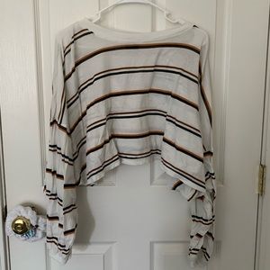 Urban Outfitters White Striped Long Sleeve